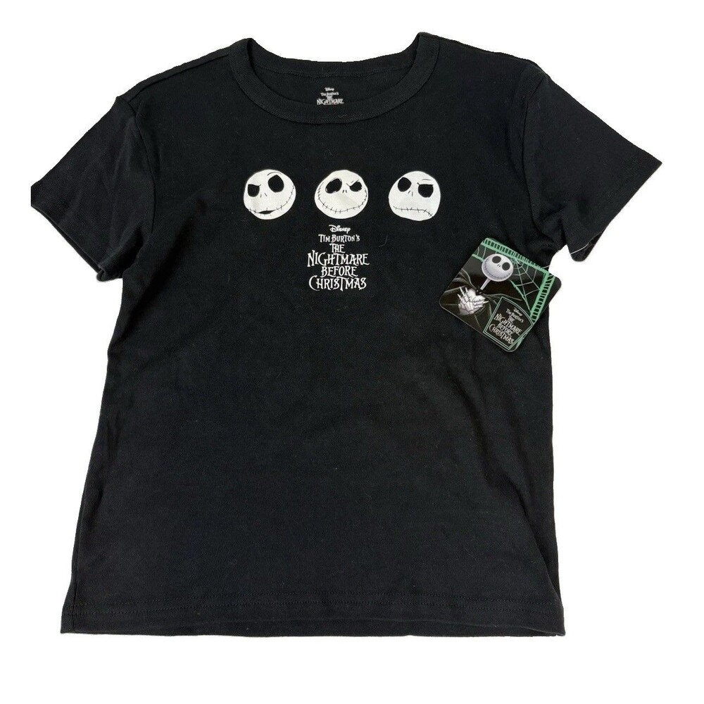 Nightmare Before Christmas Disney Black 100% Cotton T-Shirt Size S New with Tags